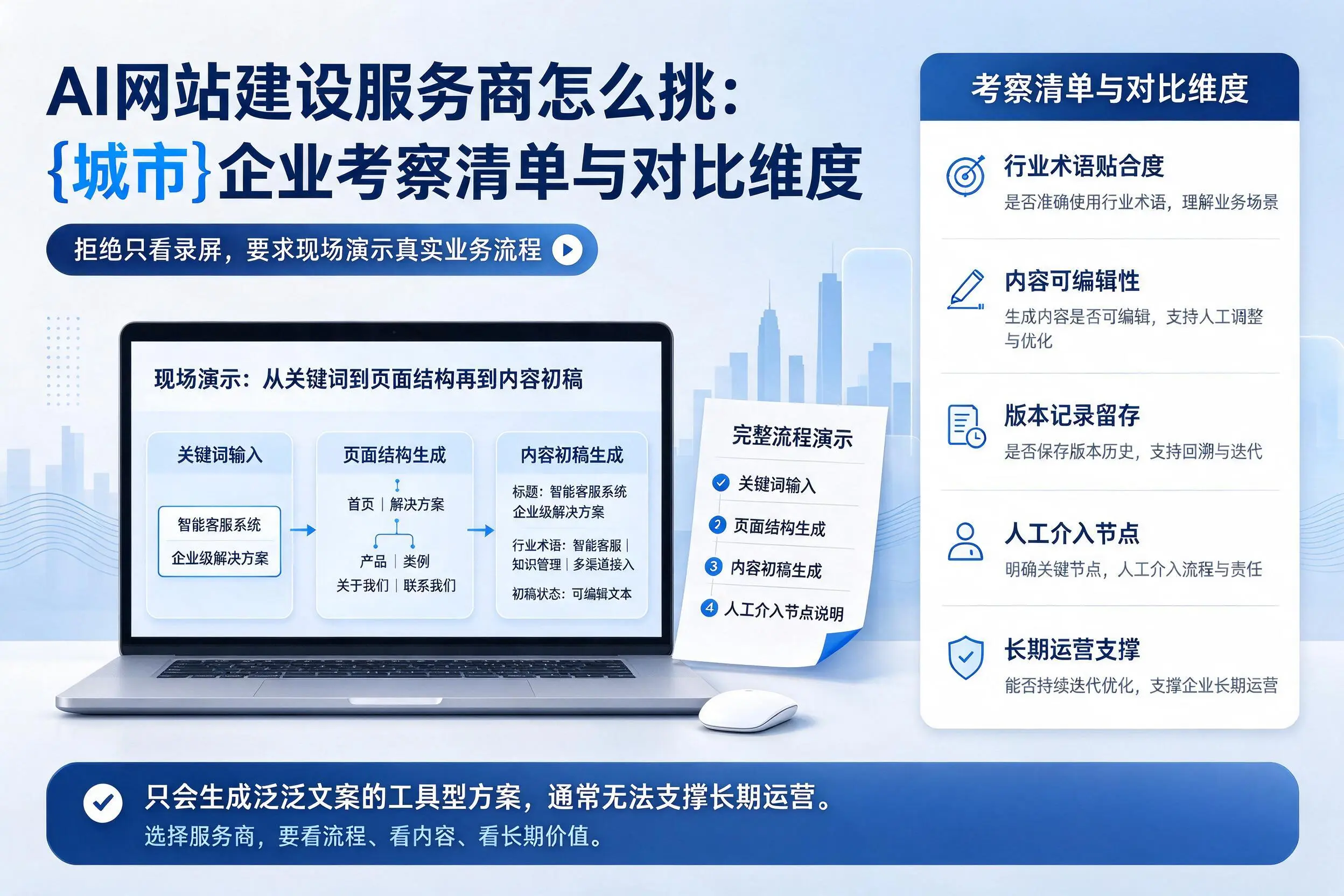AI网站建设服务商怎么挑：辽阳企业考察清单与对比维度